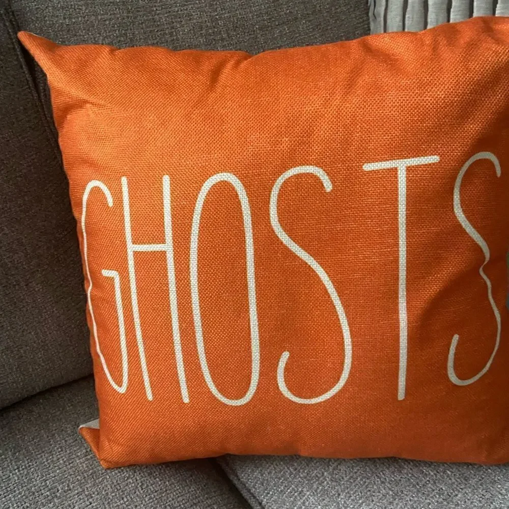 Spooky GHOST Pillow Cover with Insert Cushion 16”x16” Halloween